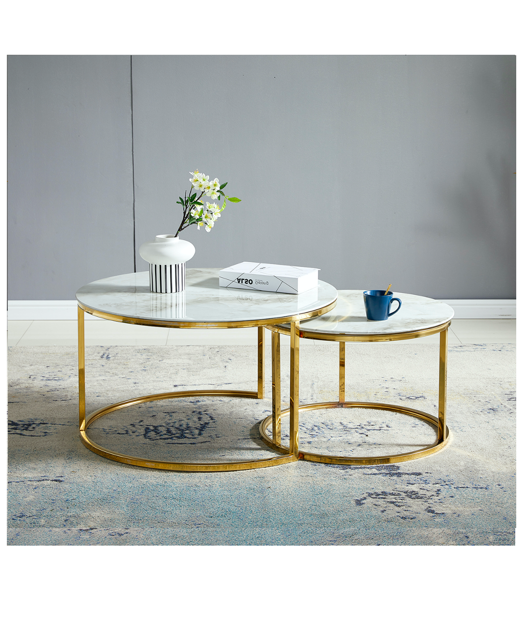 Table gigogne effet marbré