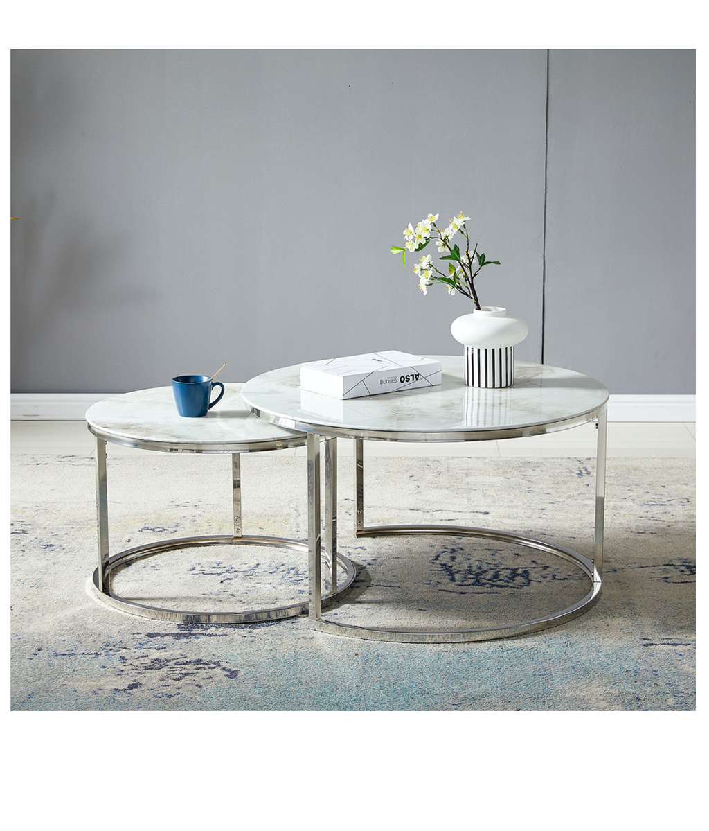 Table gigogne effet marbré