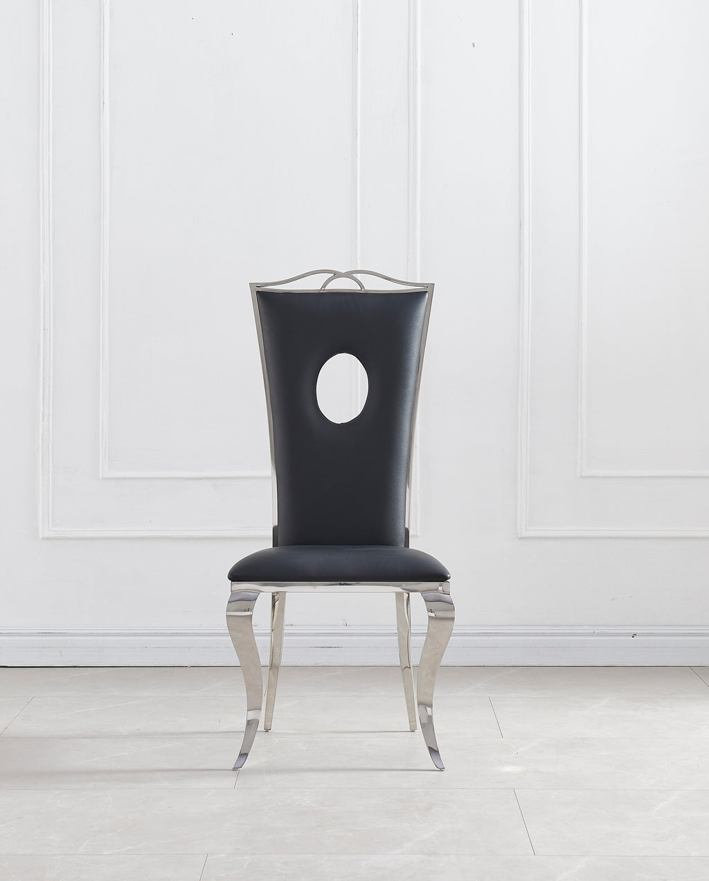 Chaise baroque noir argent