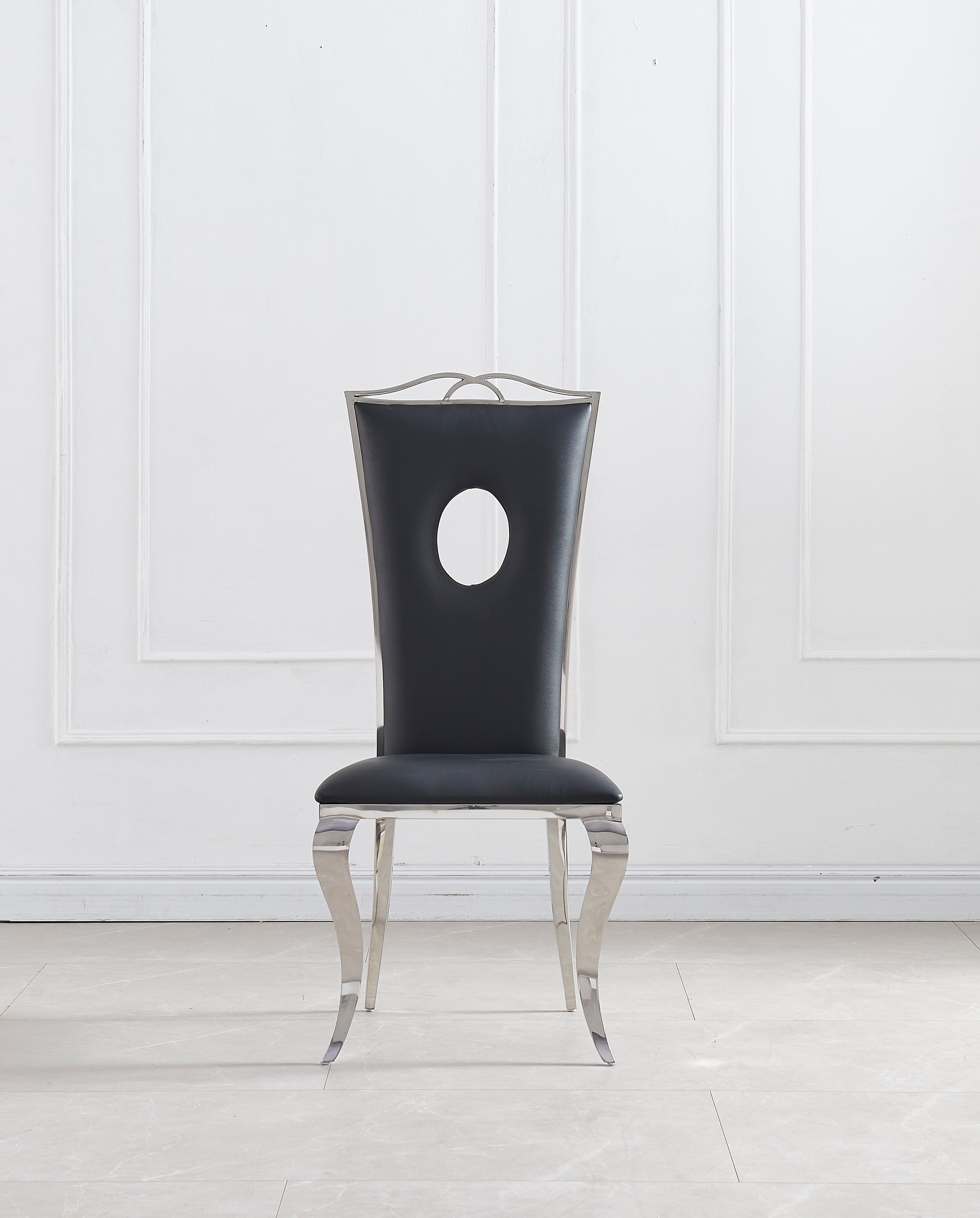 Chaise baroque noir argent