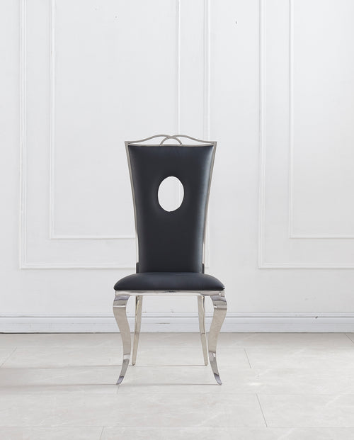 Chaise baroque noir argent