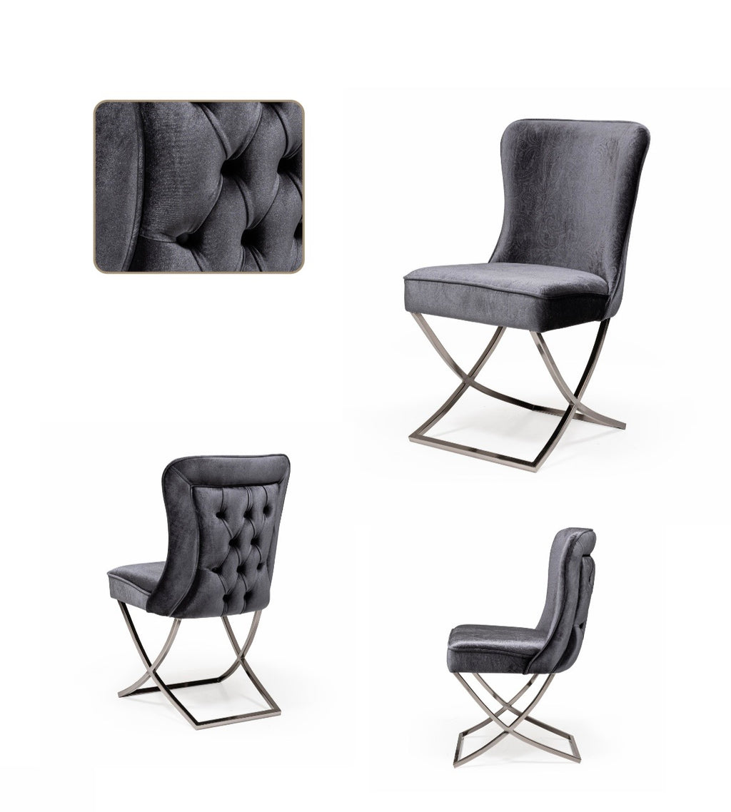 Chaise Milano gris argenté