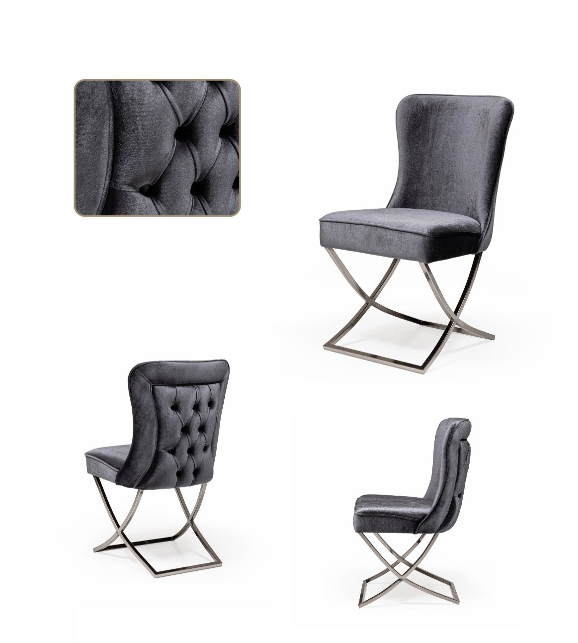 Chaise Milano gris argenté