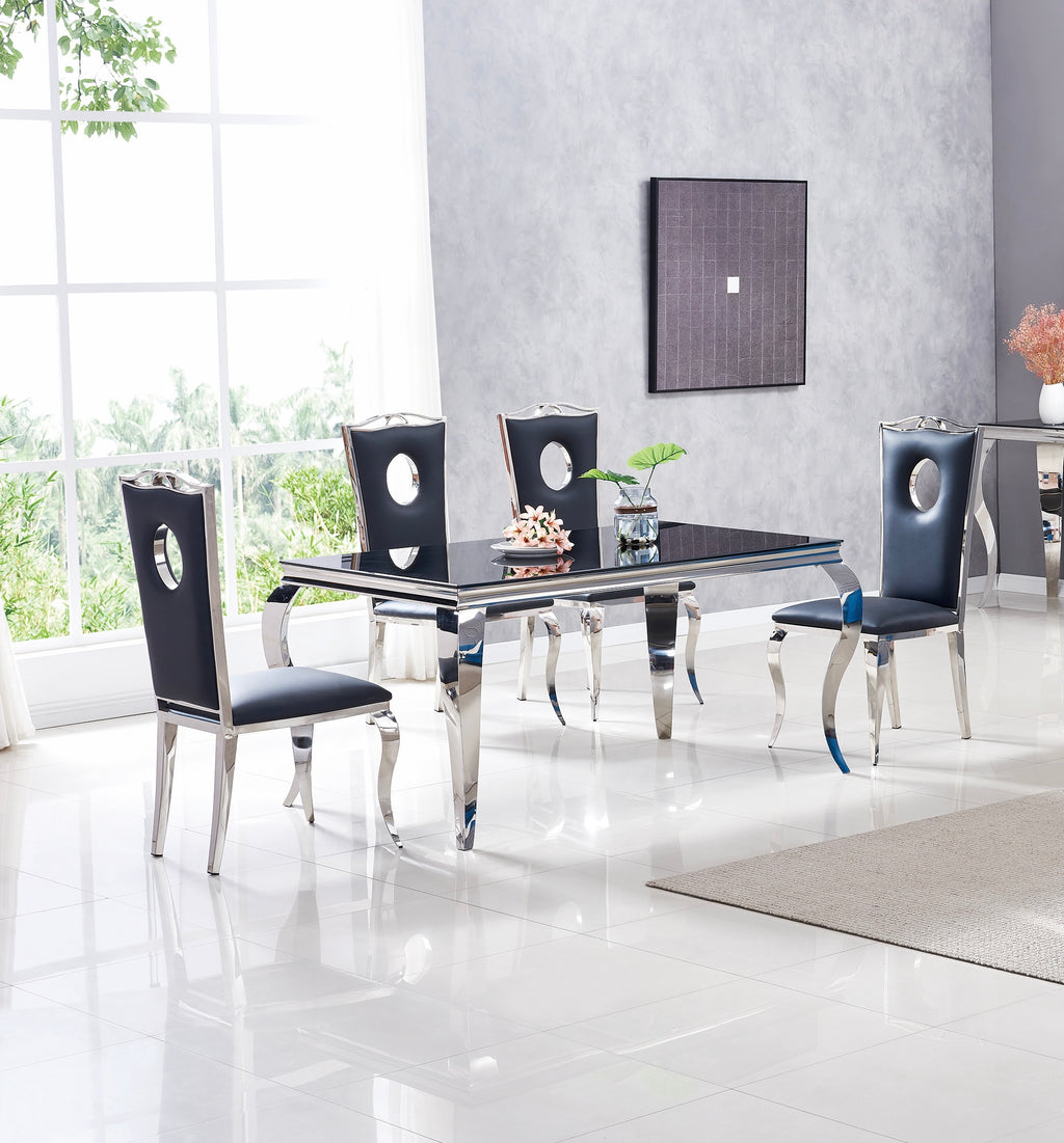 Chaise baroque noir argent