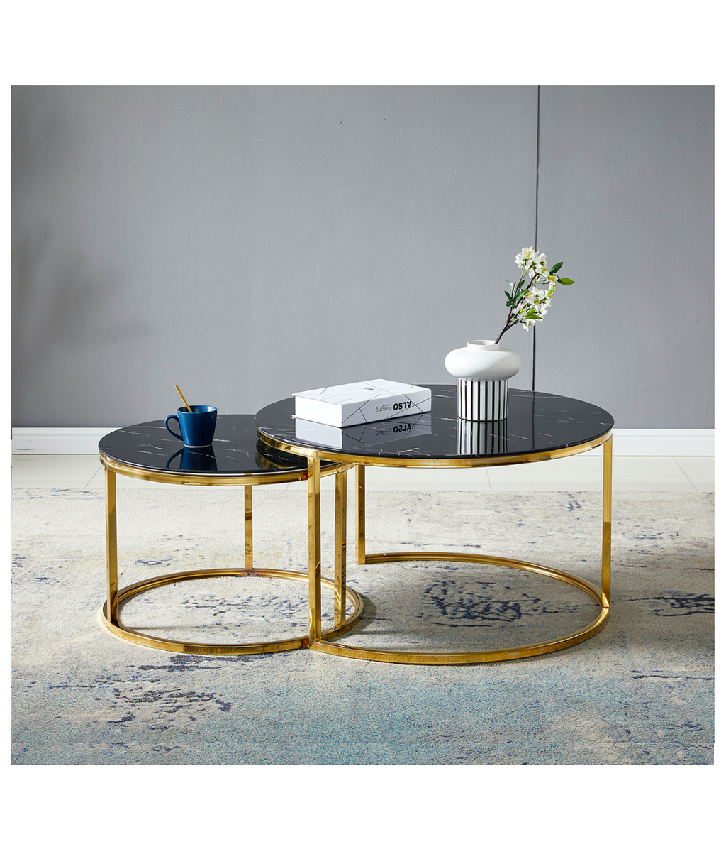 Table gigogne effet marbré