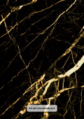 Panneau mural PVC effet marbre noir doré 120x250 cm