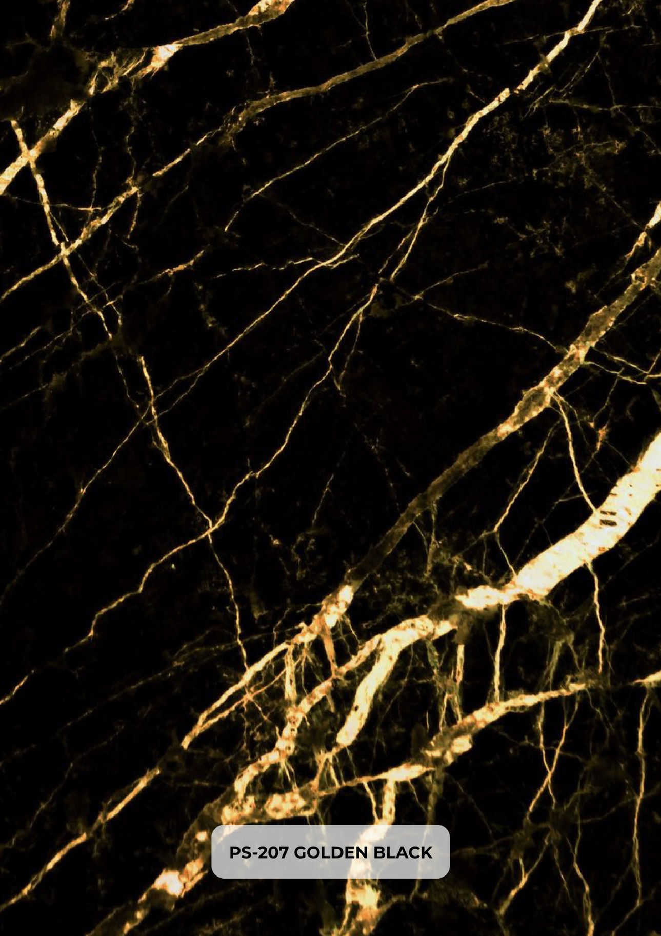 Panneau mural PVC effet marbre noir doré 120x250 cm