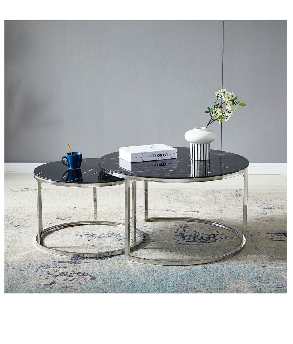 Table gigogne effet marbré