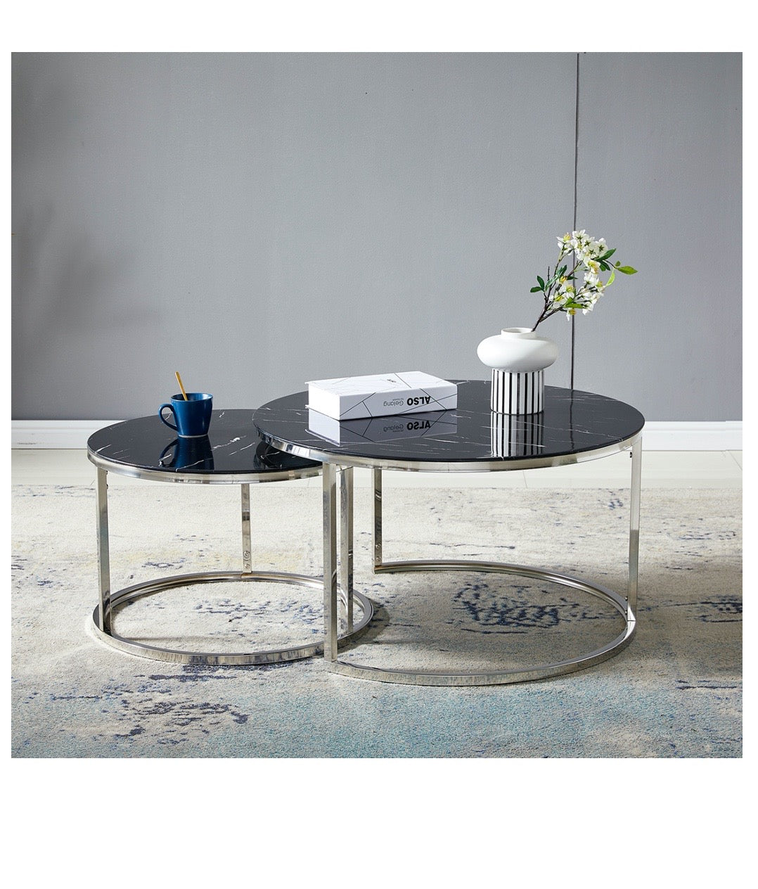 Table gigogne effet marbré