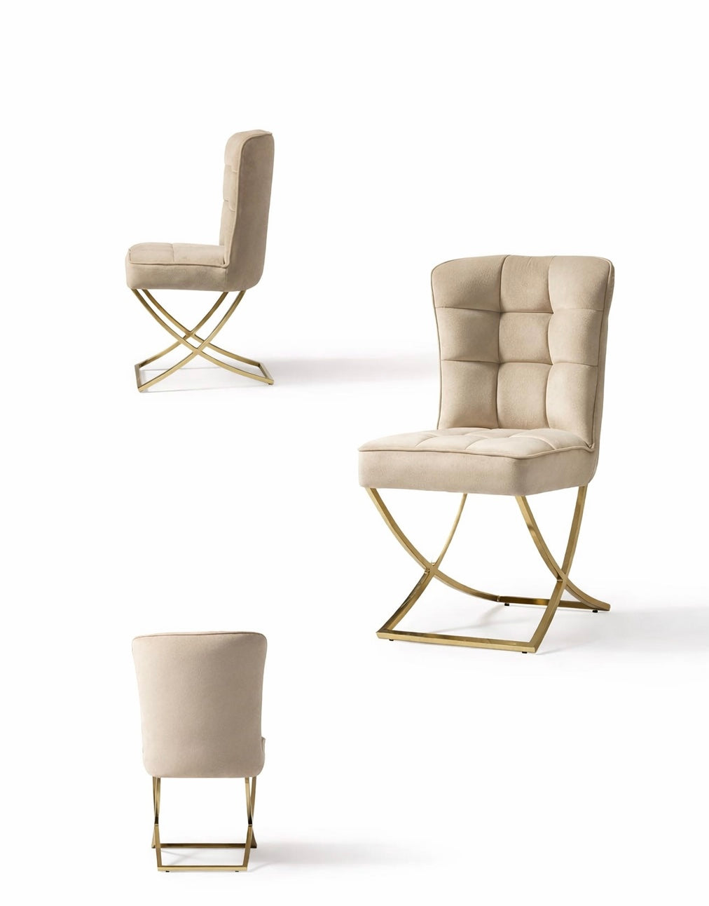 Chaise Parma  beige doré