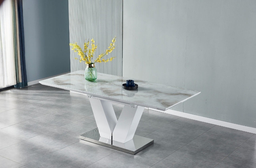 Table à manger Versuce extensible argenté