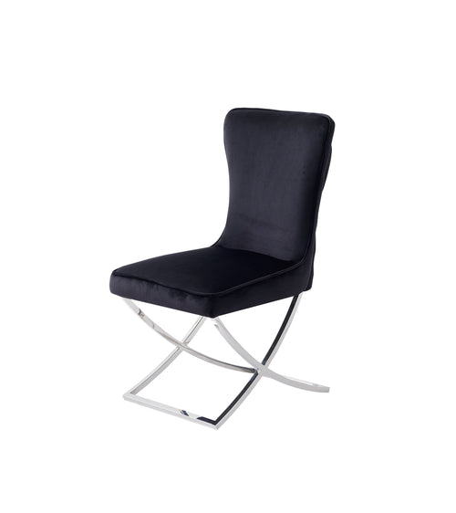 Chaise Milano noir argenté