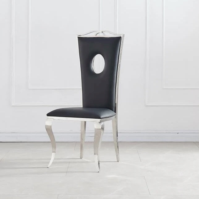 Chaise baroque noir argent