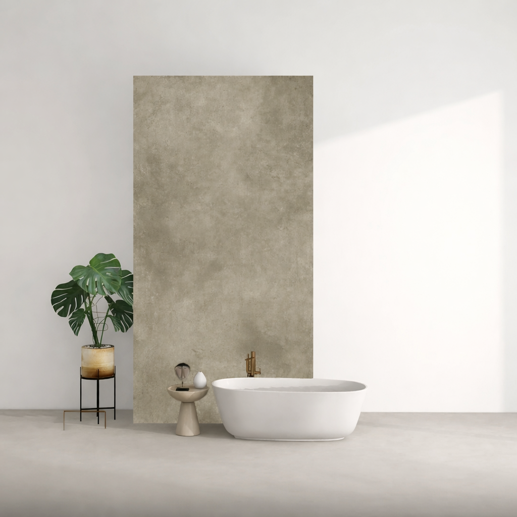 Panneau mural spc mat effet béton beige