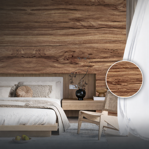 (Lot de 2) Panneau mural PVC 120x255 cm – Effet bois brillant |
